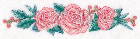 Romantic Roses Border in Watercolor