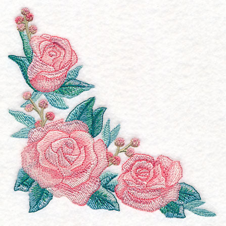 Romantic Roses Corner in Watercolor – Embroidery Library