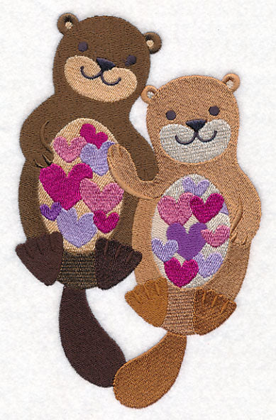 Snuggling Otter Couple