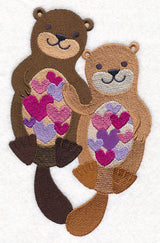 Snuggling Otter Couple