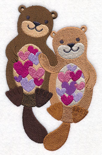 Snuggling Otter Couple