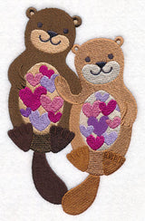 Snuggling Otter Couple