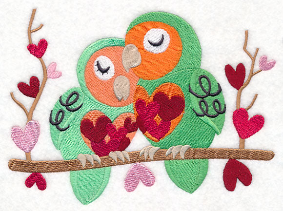 Snuggling Bird Couple