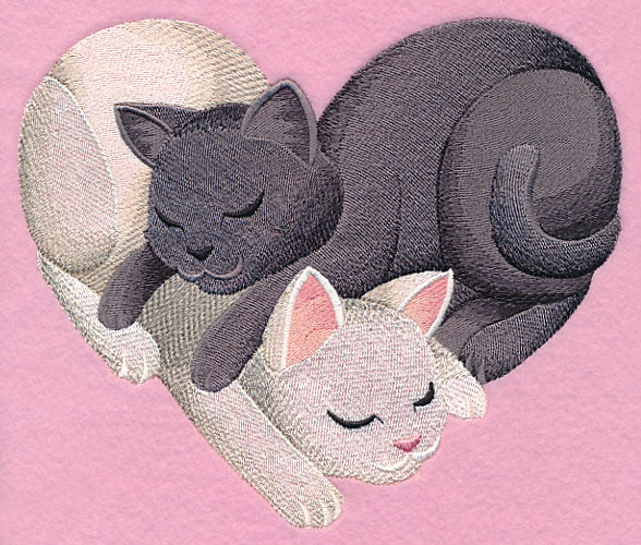Snuggling Cats Heart