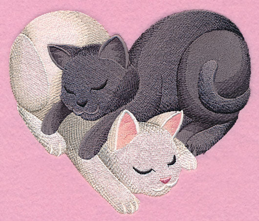 Snuggling Cats Heart