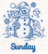 Snowman on Sunday (Bluework)