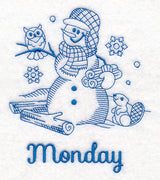 Snowman on Monday (Bluework)