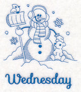 Snowman on Wednesday (Bluework)