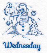 Snowman on Wednesday (Bluework)