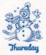 Snowman on Thursday (Bluework)