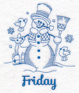 Snowman on Friday (Bluework)