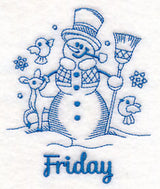 Snowman on Friday (Bluework)