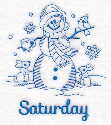 Snowman on Saturday (Bluework)
