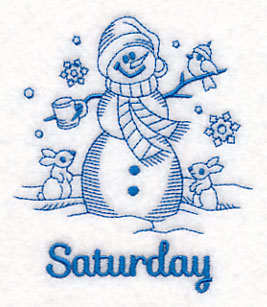 Snowman on Saturday (Bluework)