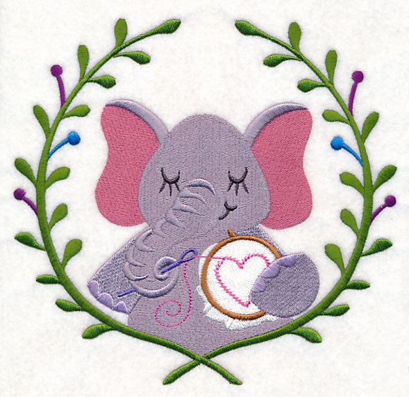 Elephant Embroidering Laurel