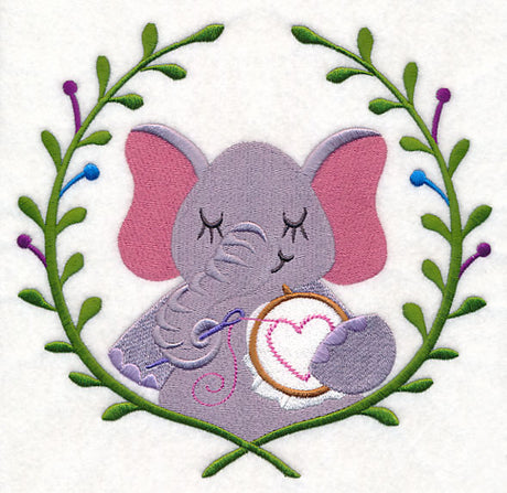 Elephant Embroidering Laurel