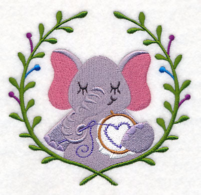 Elephant Embroidering Laurel