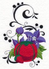 Fanciful Pincushion with Balloon Flowers