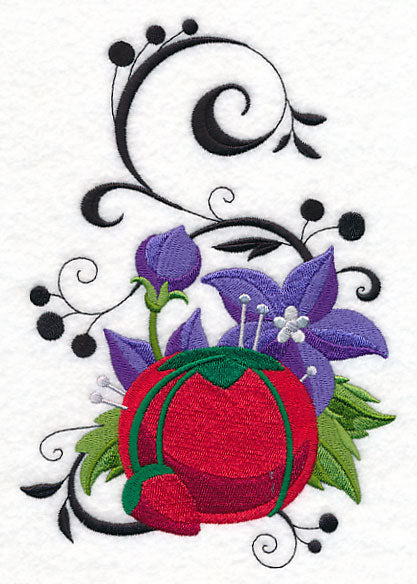 Fanciful Pincushion with Balloon Flowers