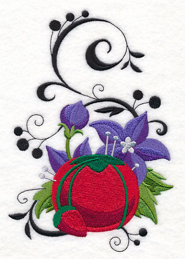 Fanciful Pincushion with Balloon Flowers