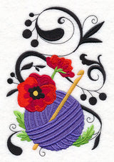 Fanciful Crochet Hook with Poppies