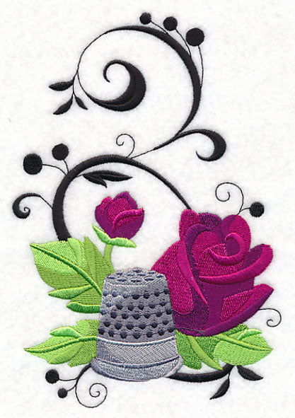 Fanciful Thimble with Roses
