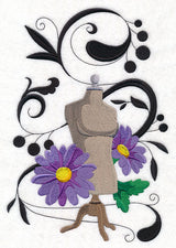 Fanciful Dress Form with Daisies