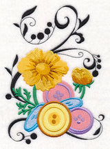 Fanciful Buttons with Cosmos