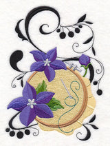 Fanciful Embroidery Hoop with Balloon Flowers