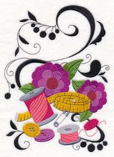 Fanciful Sewing Notions with Zinnias