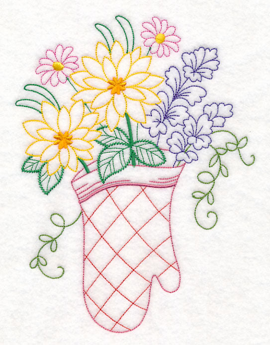 Kitchen Oven Mitt in Bloom (Vintage)