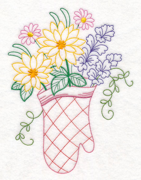 Kitchen Oven Mitt in Bloom (Vintage)