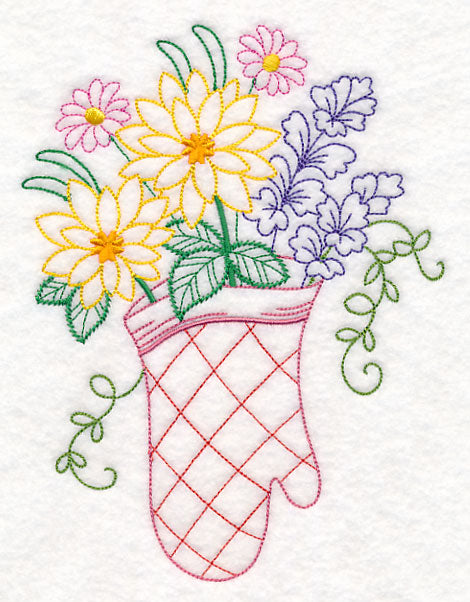 Kitchen Oven Mitt in Bloom (Vintage)