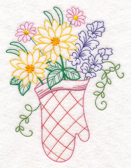 Kitchen Oven Mitt in Bloom (Vintage)