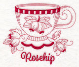 Tea Time Rosehip (Redwork)