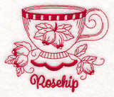 Tea Time Rosehip (Redwork)