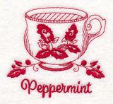 Tea Time Peppermint (Redwork)