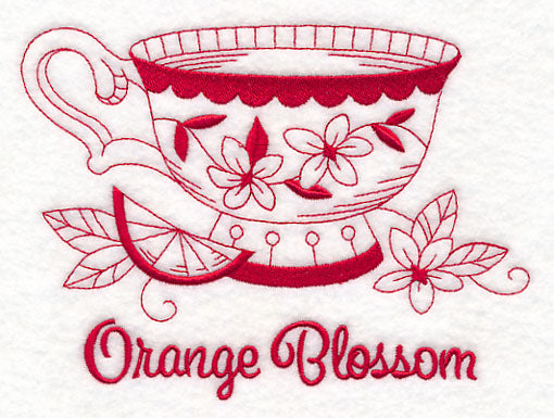 Tea Time Orange Blossom (Redwork)
