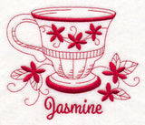 Tea Time Jasmine (Redwork)