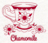 Tea Time Chamomile (Redwork)