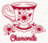 Tea Time Chamomile (Redwork)