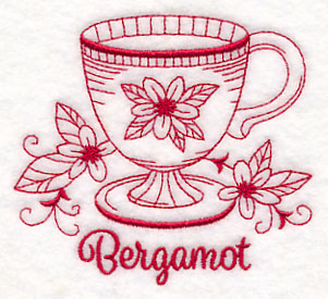 Tea Time Bergamot (Redwork)