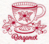 Tea Time Bergamot (Redwork)