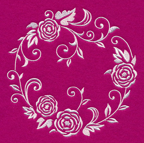 Filigree Rose Wreath (Whitework)