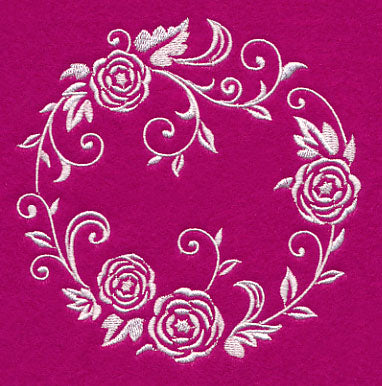 Filigree Rose Wreath (Whitework)