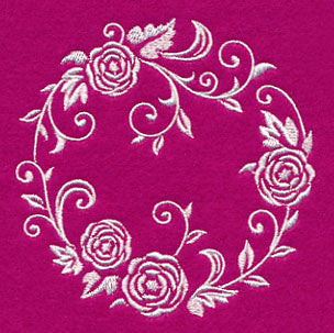 Filigree Rose Wreath (Whitework)