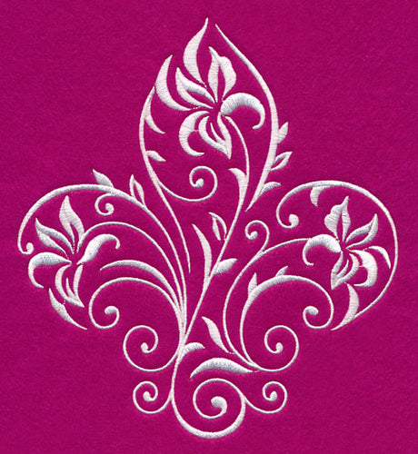 Filigree Iris Fleur De Lis (Whitework)