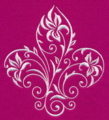 Filigree Iris Fleur De Lis (Whitework)