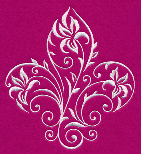 Filigree Iris Fleur De Lis (Whitework)