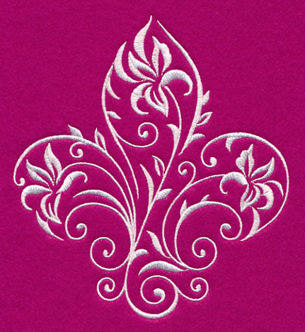 Filigree Iris Fleur De Lis (Whitework)